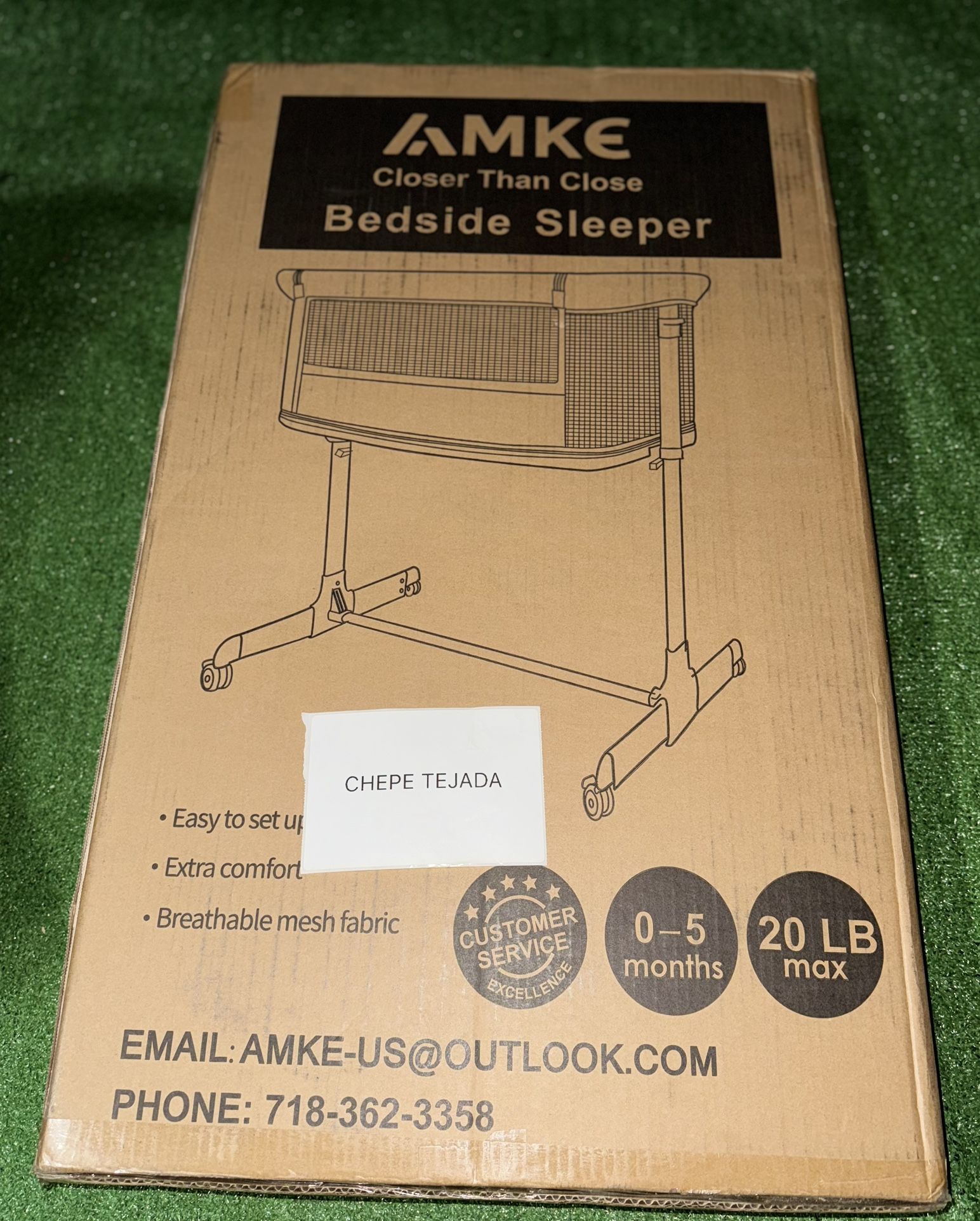 AMKE Baby Bedside Bassinet Sleeper