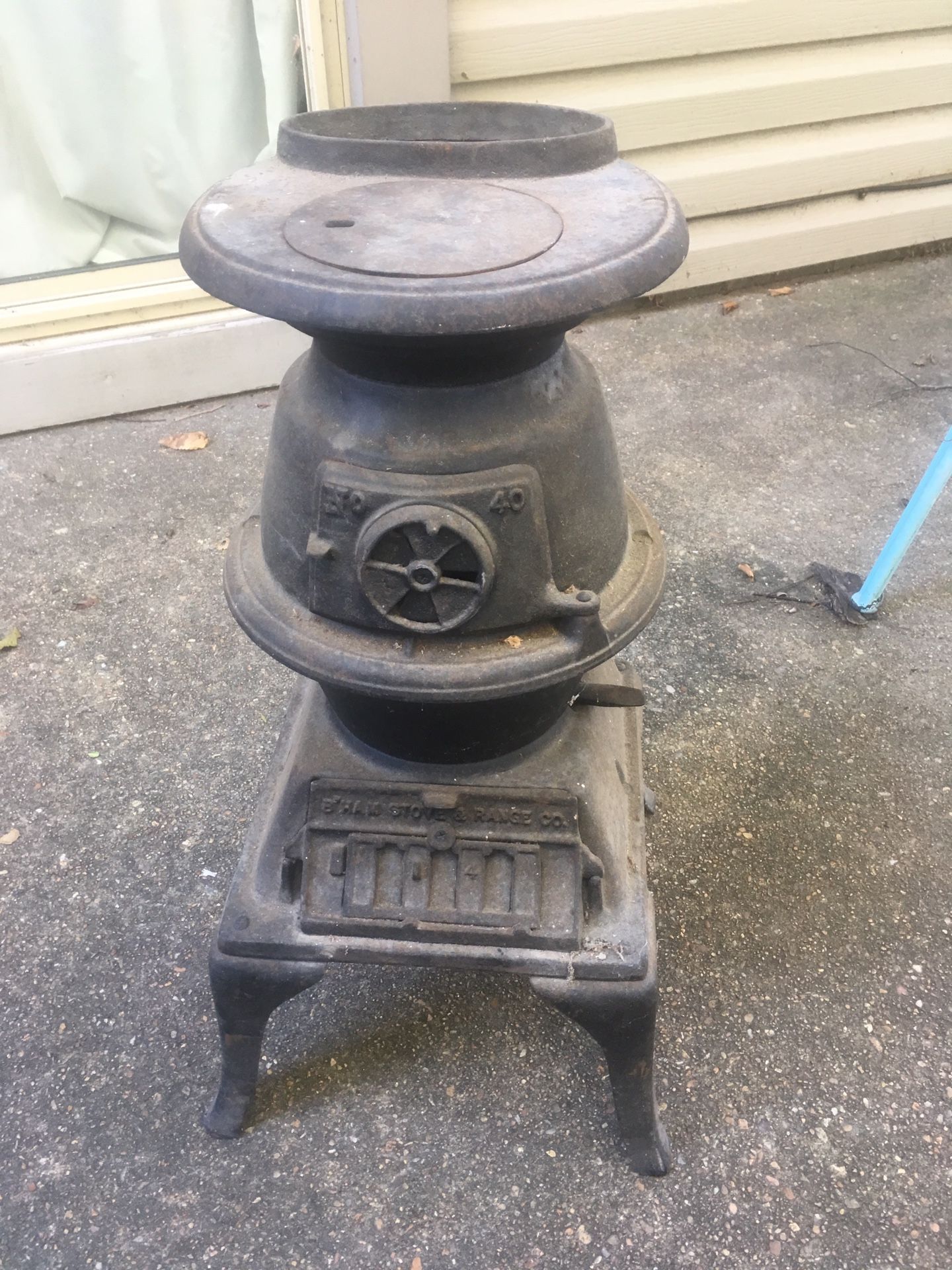 Antique 1889 Conestoga Cast Iron Pot Belly Caboose Stove No.40 B’HAM STOVE & RANGE CO