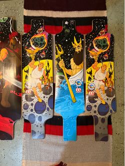 4 piece longboard skateboard He-Man set