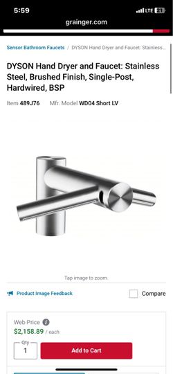 Dyson hand dryer and faucet stainless steel