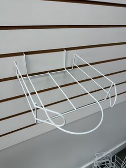 White Wire Slatwall Shelf Basket