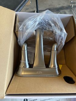 Pfister Ladera 4 in. Centerset Double Handle Bathroom Faucet in Spot Defense Brushed Nickel