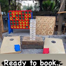 Large Party Games Connect four jenga cornhole 