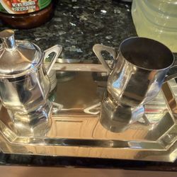 Silver Plate Sugar And Creamer Set