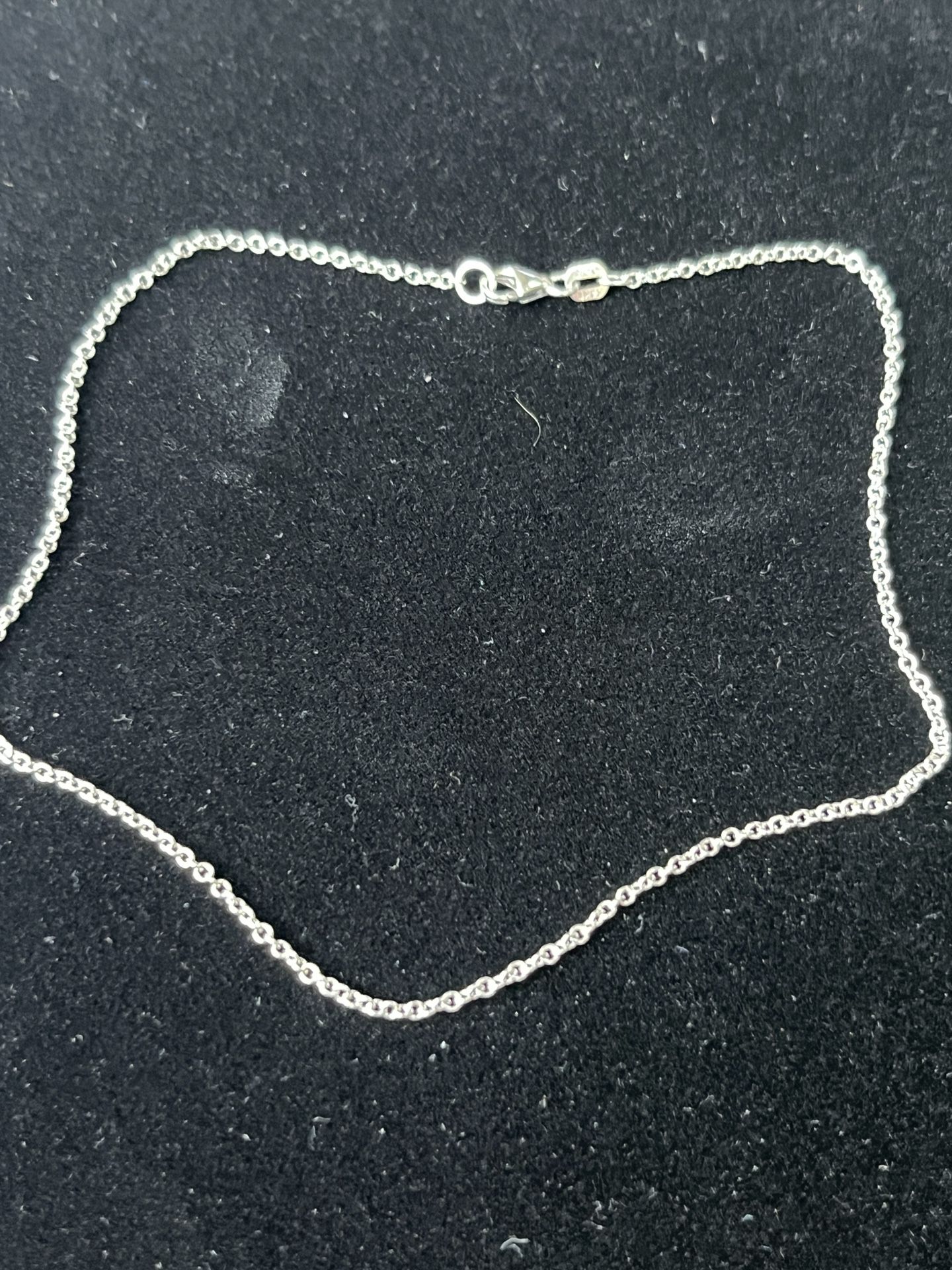 Ladies 14 Karat White Gold, Link Anklet