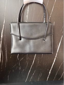 Vintage 90s Minimalist Black Shoulder Bag | Y2K Office Siren