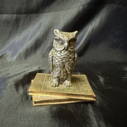 Owl Sitting on Books Paperweight 