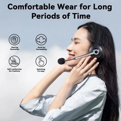 Wantek Cell Phone Headset with Microphone Noise Cancelling & Call Controls, 3.5mm Computer Headphones for iPhone Samsung PC Business Skype Softphone C