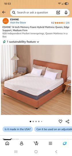 ESHINE 14 Inch Memory Foam Hybrid Mattress Queen, Edge Support, Medium Firm