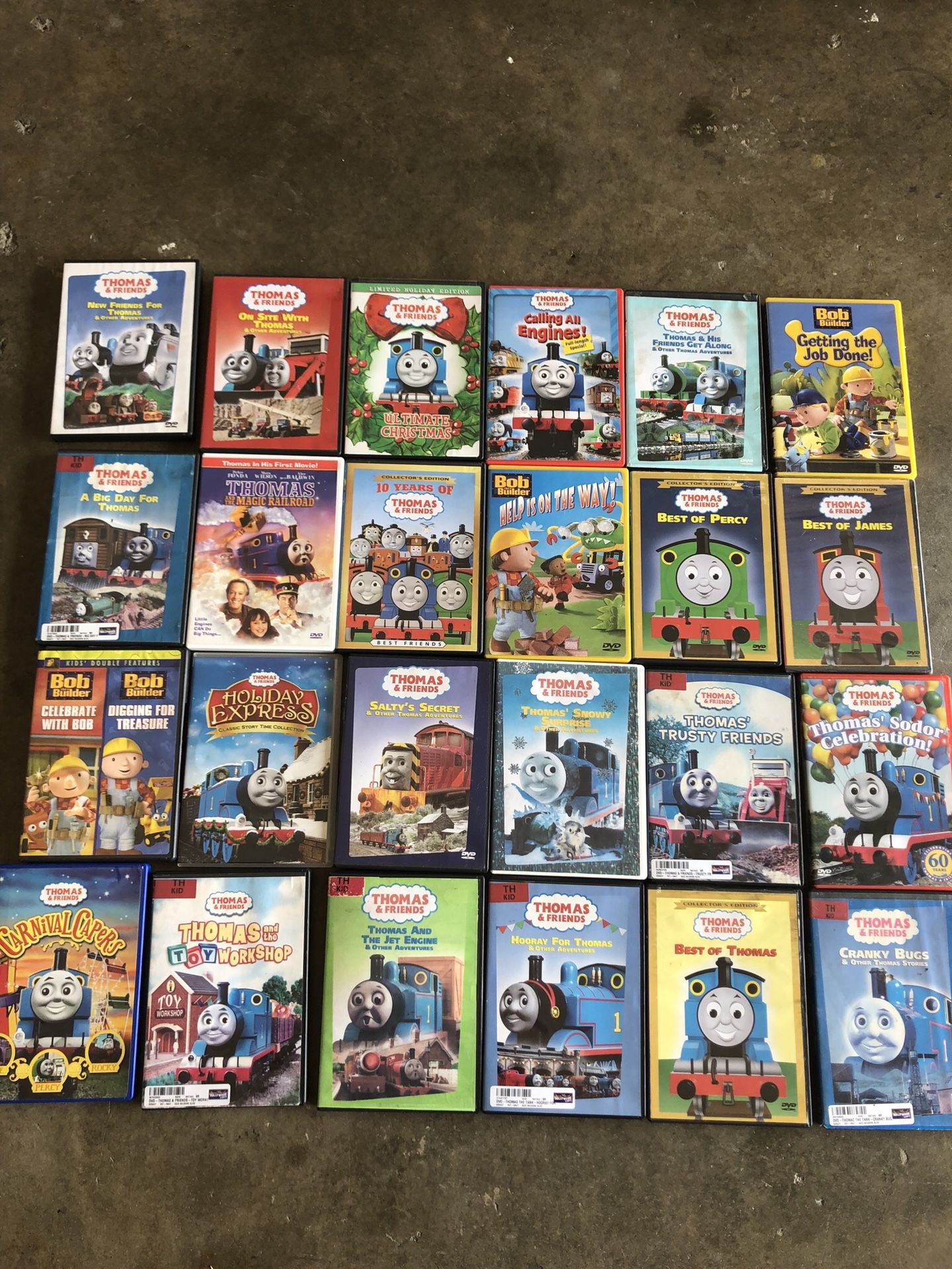 Thomas the Train and Bob the Builder DVDs