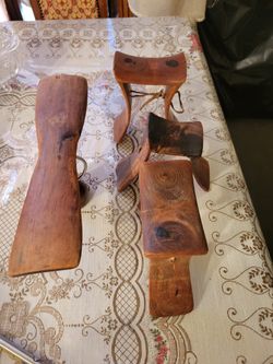 African Trible Neck Rests Vintage 