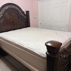 Queen bed frame and mattress set