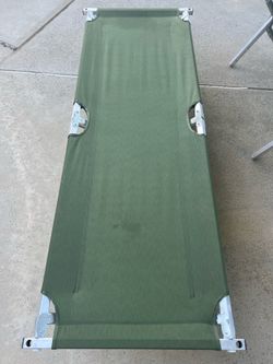 USGI Aluminum Folding Cot for Camping Olive Drab OD