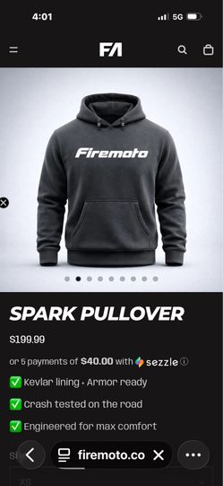 Firemoto armor hoodie
