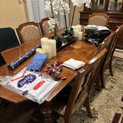 Dining Table 8 Chairs, And The China Cabinet