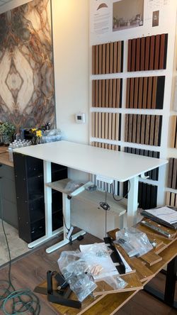 55 inches white standing desk with small defects