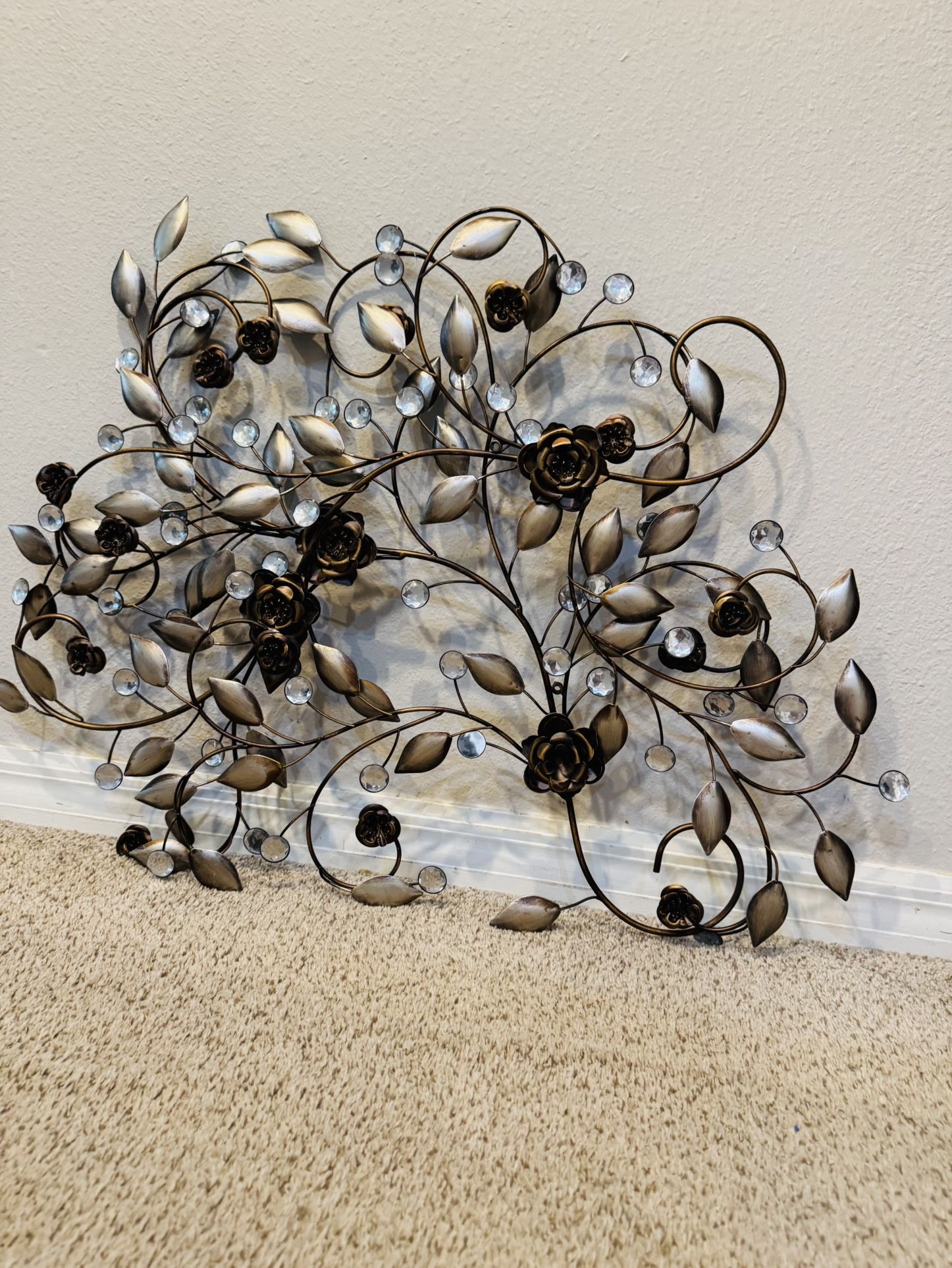 Flowers With Leaf Wall Metal by Copper