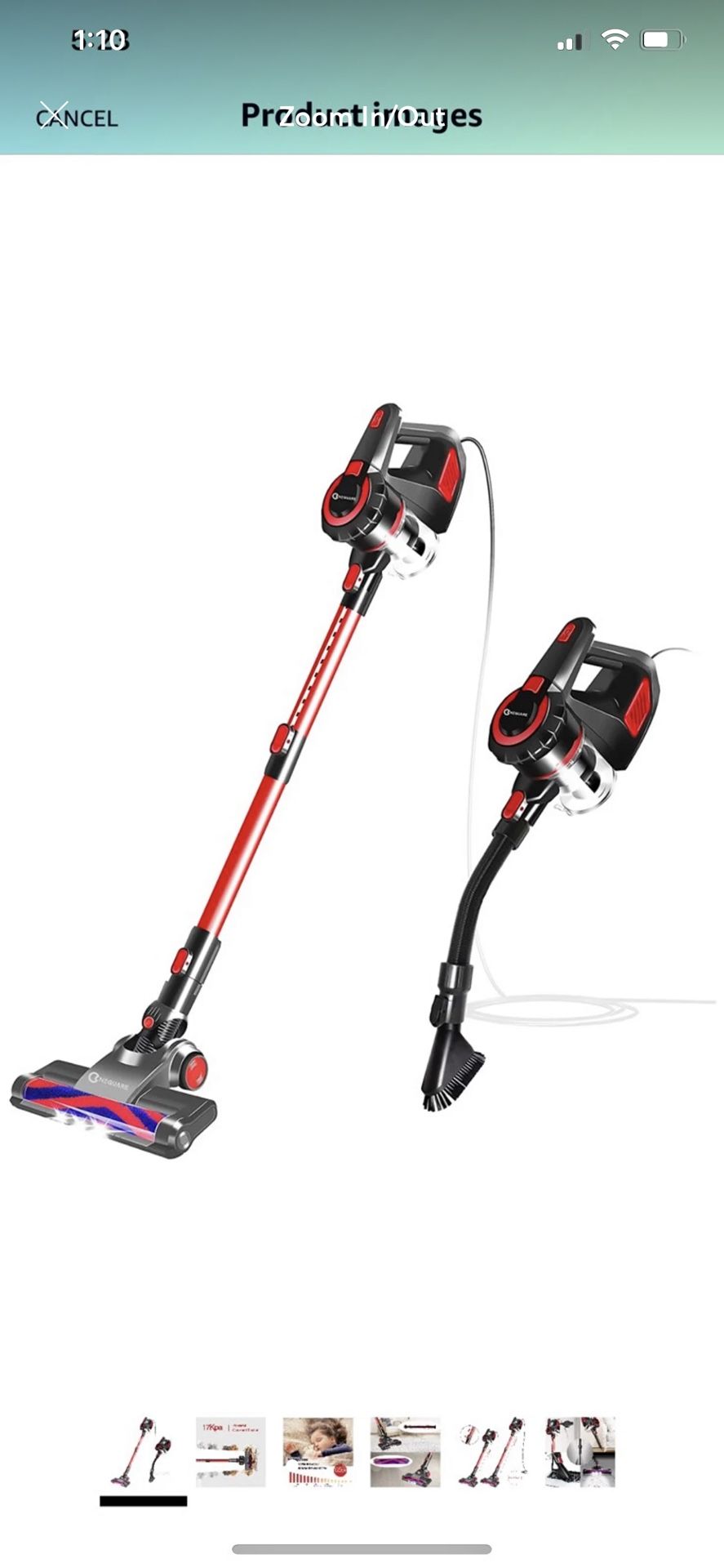 Vacuum Cleaner Super Suction Pet Hair Eraser 4 in 1 Bagless Upright Corded Stick Vacuum Easy Empty Dirt Bin Noise Free Lightweight& Versatile Handhel