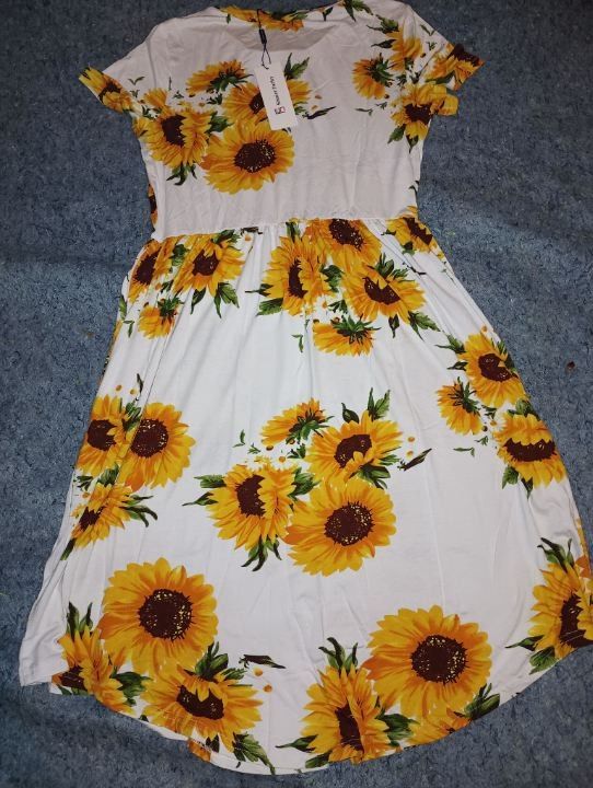 White Sunflower Sundress