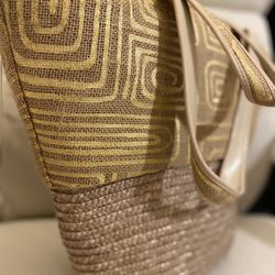 Beach Bag Purse Linen Straw Hobo Shopper 