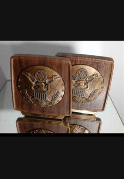 MID CENTURY - VINTAGE BOOKENDS - US GREAT SEAL 7"×3.5"