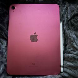 Pink Ipad ( 10th Generation ) With Pencil 