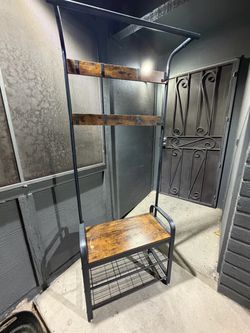 (1) Entryway shoe organized and Coat Rach with Bench
