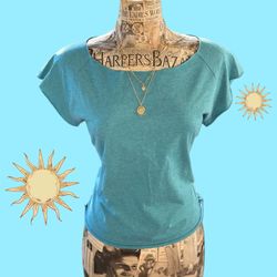 Turquoise Boatneck Top