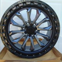 4 Brand  New Satin Anthracite with Black Ring 20X9 TIS Offroad Rims *6X5.5* *+20MM Offset*