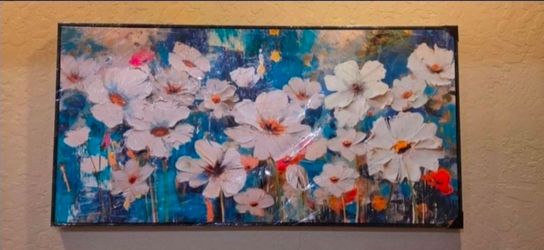 24" x 48" Flower Wall Art for Living Room Large Modern Wall Decor Canvas Paintings for Wall Decorations Bedroom Office Artwork Plum Blossom Art Prints