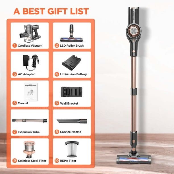 Vacuum Cleaner, 4 in 1 Cordless Stick Vacuum Cleaner with Powerful Suction for Hardwood New main image 6