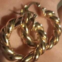 Gold Hoops Stamped S925