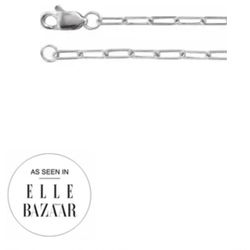 10K White 2.1 mm Elongated Link Cable 18" Chain