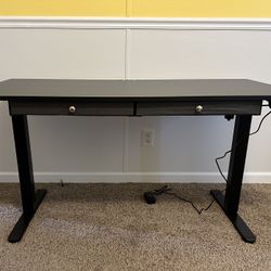 NEW Standing or Sitting Desk w/ Dual Drawers & Adjustable Height