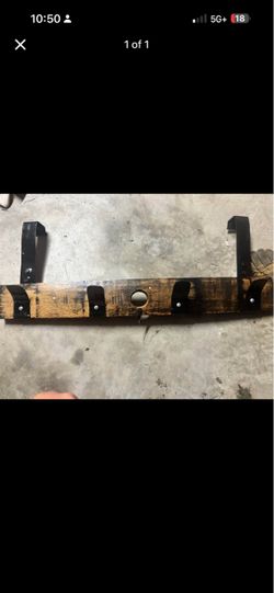 Whiskey barrel over the door coat rack