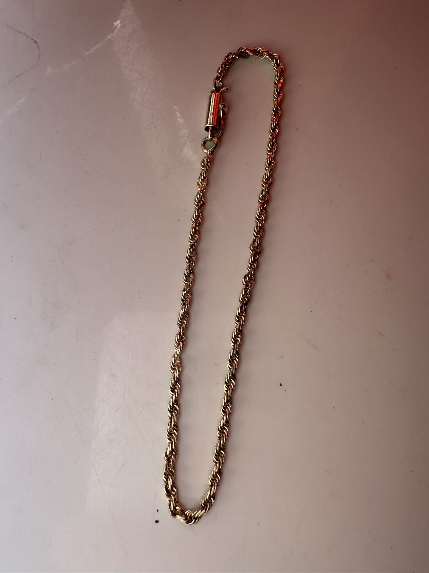 10k Solid Rope Bracelet