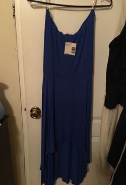Strapless blue dress