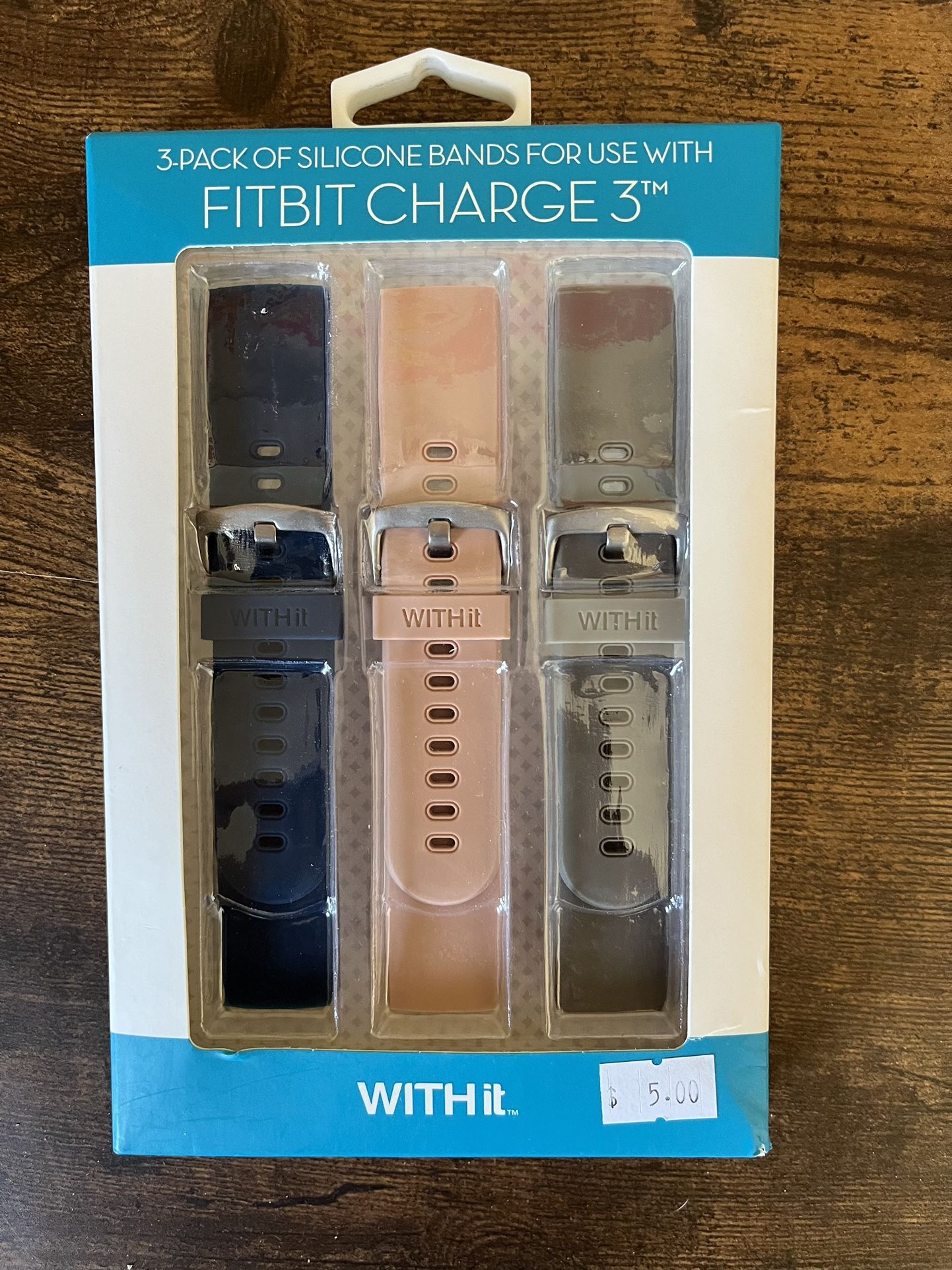 New, Three Pack, Fitbit Charge3, Silicone Bands