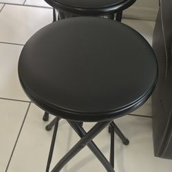 Two Black Bar Stools