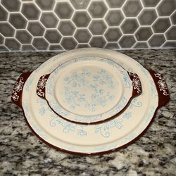 2pc Temp-Tations By Tara Ovenware Plates 