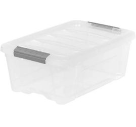 iris Buckle Up Storage Box, 12.9 Quart, Clear, 11 Count