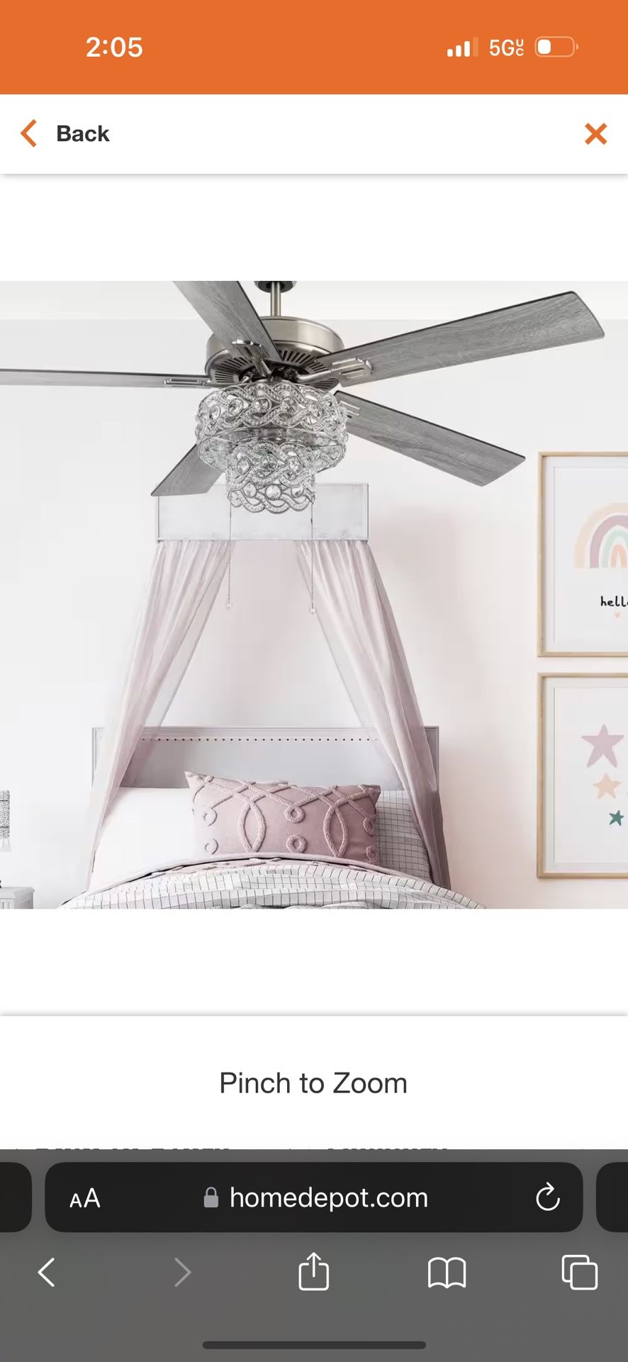 Demi Braid 52 in. LED Silver Ceiling Fan With Light