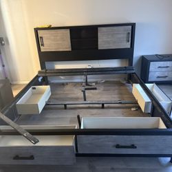 King size bed frame and Night stands 