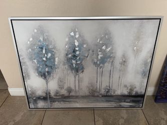 Large Framed Abstract Tree Wall Art – 47.5” x 35.5”