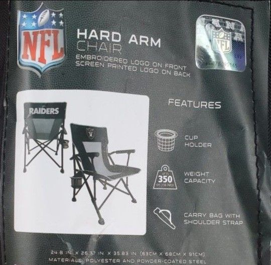 Raiders Hard Arm Folding Chair - NEW
