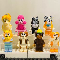 Bluey Cartoon Dog Family 8pc Minifigure Set LEGO Compatible Kids Gift