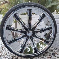 22" DECENT RIMS AND TIRES BUNDLE 