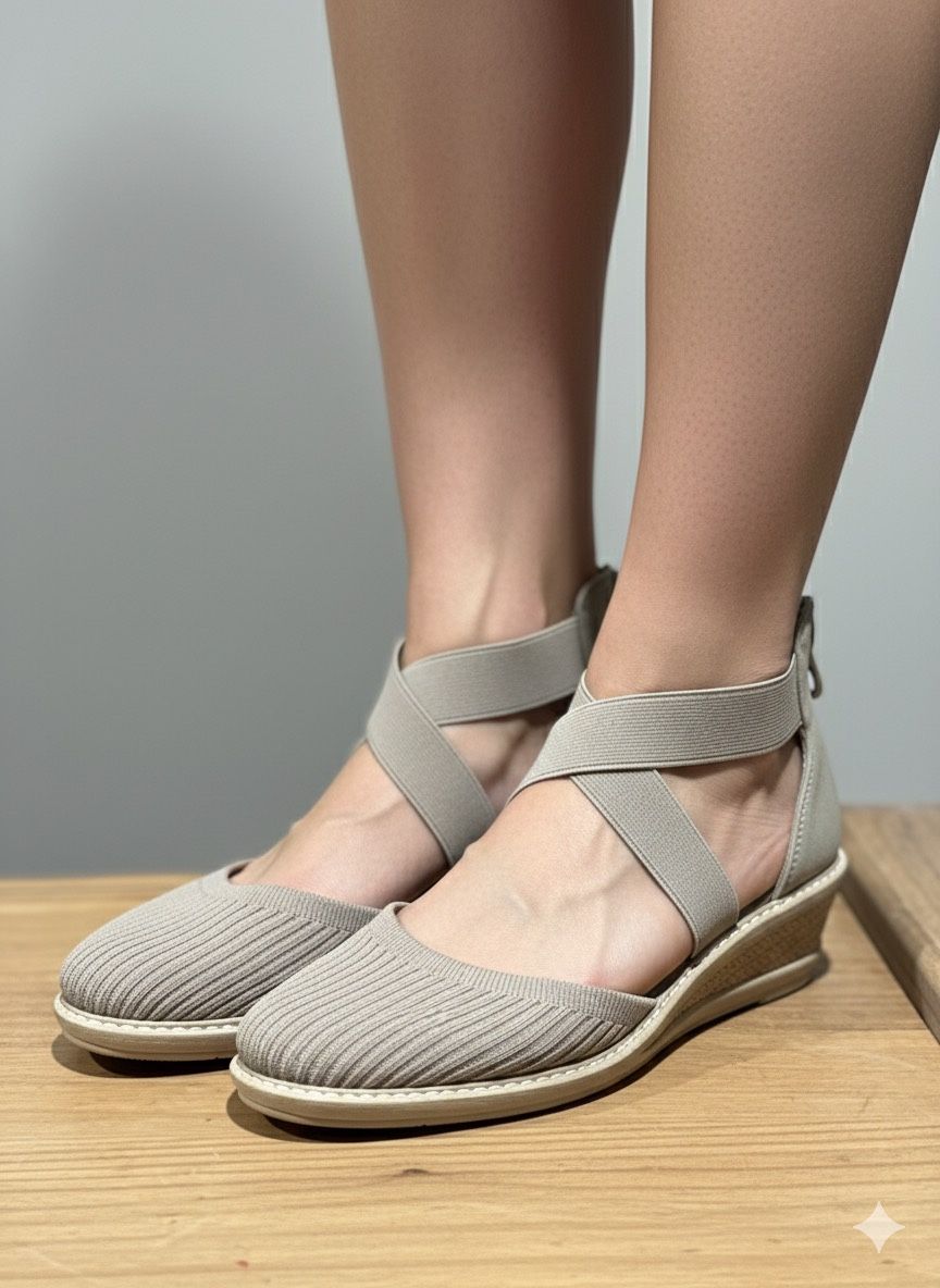 zipper wedge sandal tan size 9