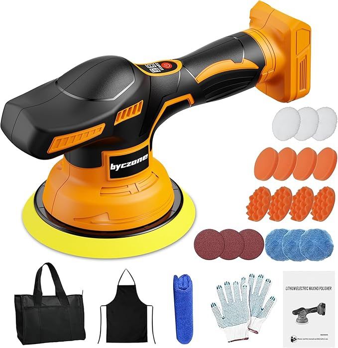 Cordless Buffer Polisher Kit For DEWALT 20V LI-ION Battery.6-Inch Orbital Buffer Polisher