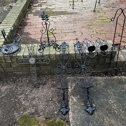 Wrought Iron  Candle Holders (Various Shapes And Sizes)